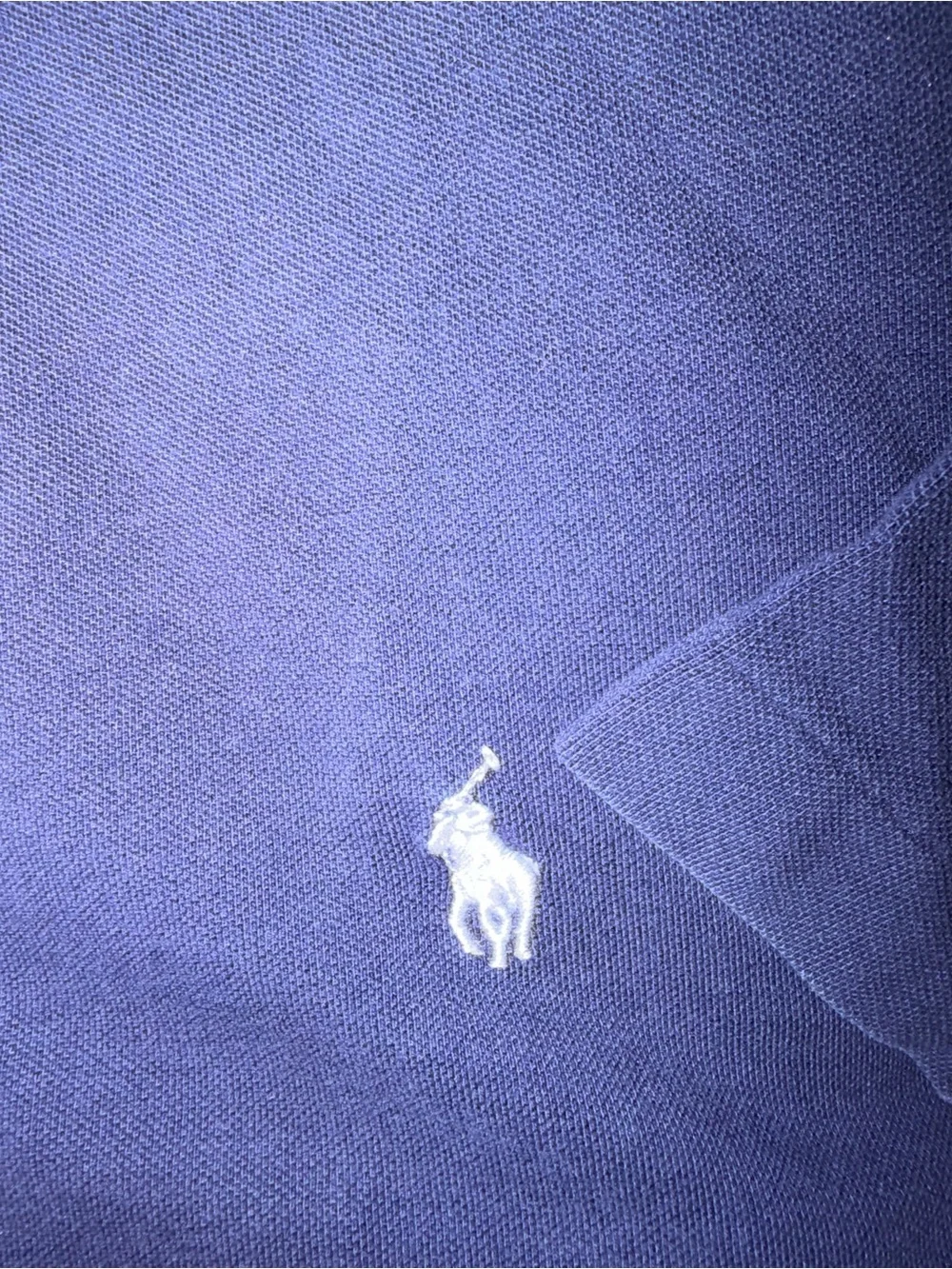 Ralph Lauren Navy Blue Polo Shirt with Embroidered Pony.